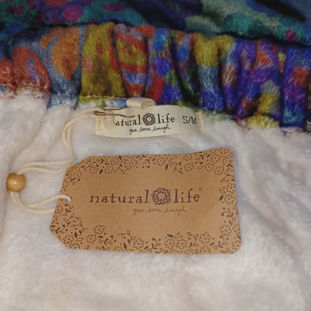 Natural Life Floral Patchwork Floral Towel Wrap Skirt S/M Boho Spa Resort Beach